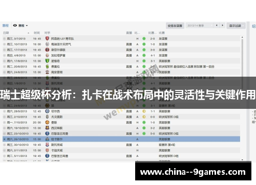 瑞士超级杯分析:扎卡在战术布局中的灵活性与关键作用 瑞士超级杯分析:扎卡在战术布局中的灵活性与关键作用